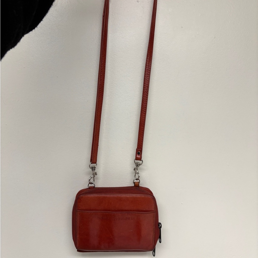 Derek Alexander Red Leather Organizer Bag with matching Wallet - Picture 4 of 14